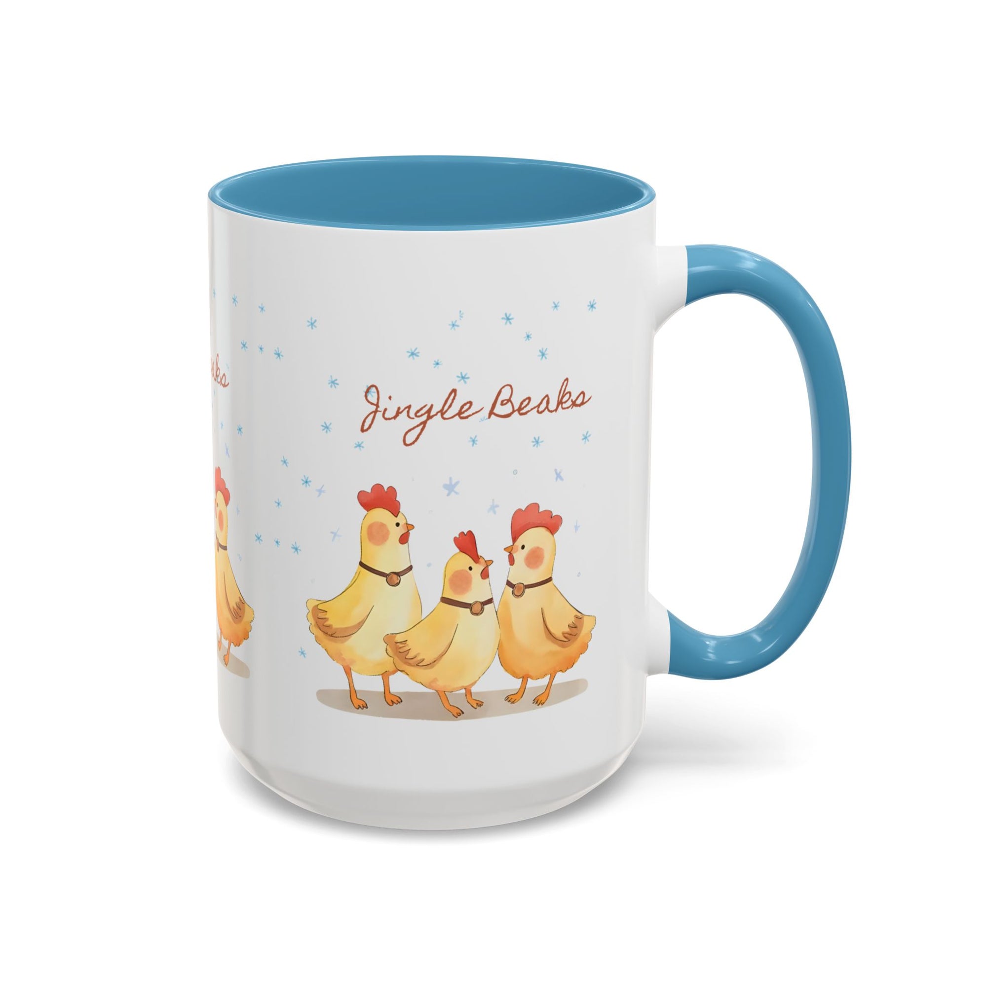 Jingle Beaks Chicken Mug – Funny Holiday Coffee Cup – Farmhouse Christmas Gift for Chicken Lovers  Accent Coffee Mug, Cute Chickens Coffee Cup, Holiday Gift, Fun Kitchen Decor, Farmhouse Style Mug, Unique Present