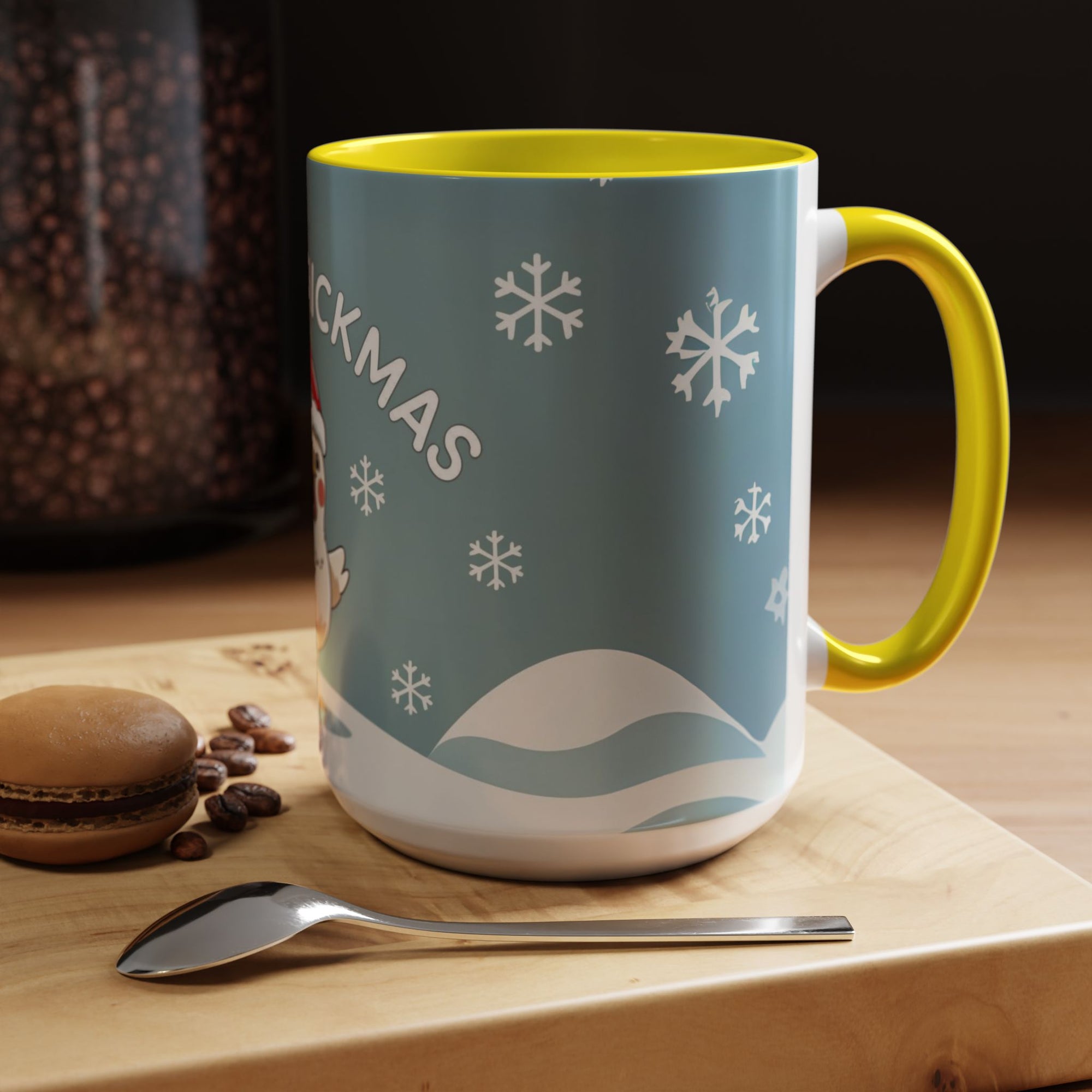 Merry Chickmas Christmas Chicken Accent Coffee Mug - Cute Holiday Gift, Festive Drinkware, Winter Celebration, Merry Chickmas, Funny Holiday Gift for Chicken Moms