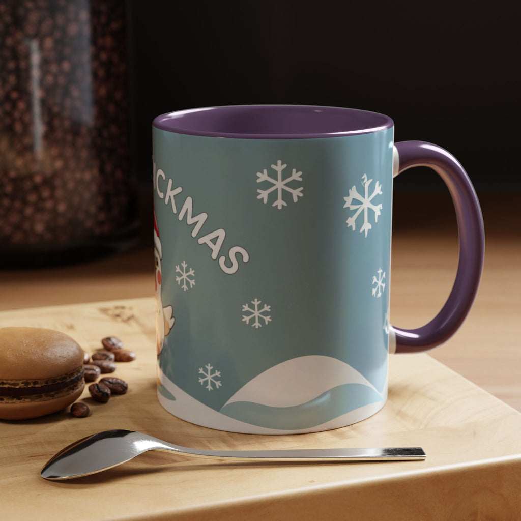 Merry Chickmas Christmas Chicken Accent Coffee Mug - Cute Holiday Gift, Festive Drinkware, Winter Celebration, Merry Chickmas, Funny Holiday Gift for Chicken Moms