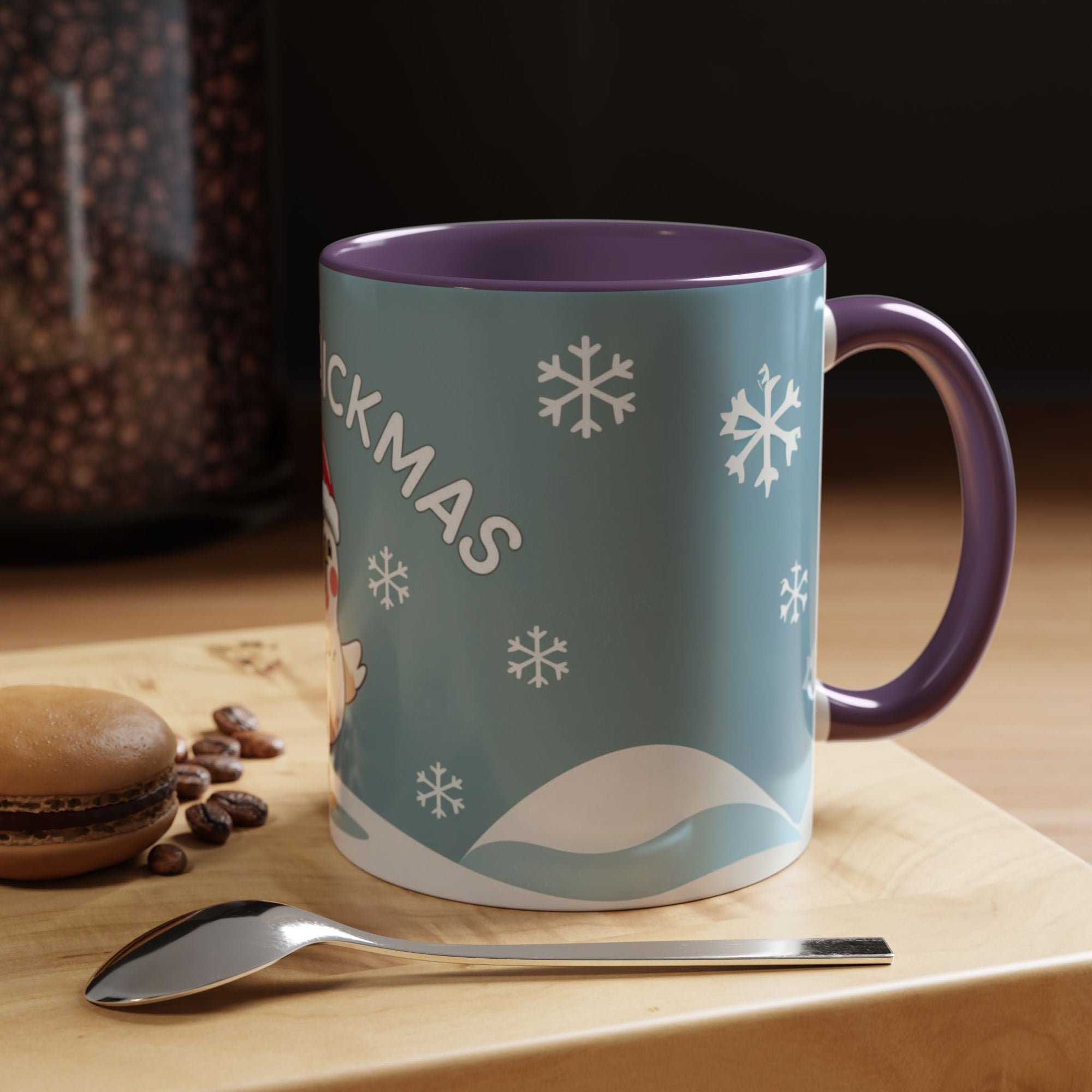 Merry Chickmas Christmas Chicken Accent Coffee Mug - Cute Holiday Gift, Festive Drinkware, Winter Celebration, Merry Chickmas, Funny Holiday Gift for Chicken Moms