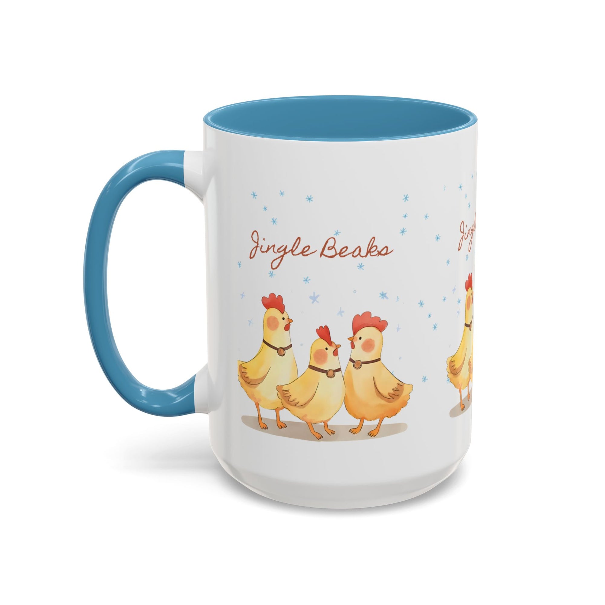 Jingle Beaks Chicken Mug – Funny Holiday Coffee Cup – Farmhouse Christmas Gift for Chicken Lovers  Accent Coffee Mug, Cute Chickens Coffee Cup, Holiday Gift, Fun Kitchen Decor, Farmhouse Style Mug, Unique Present