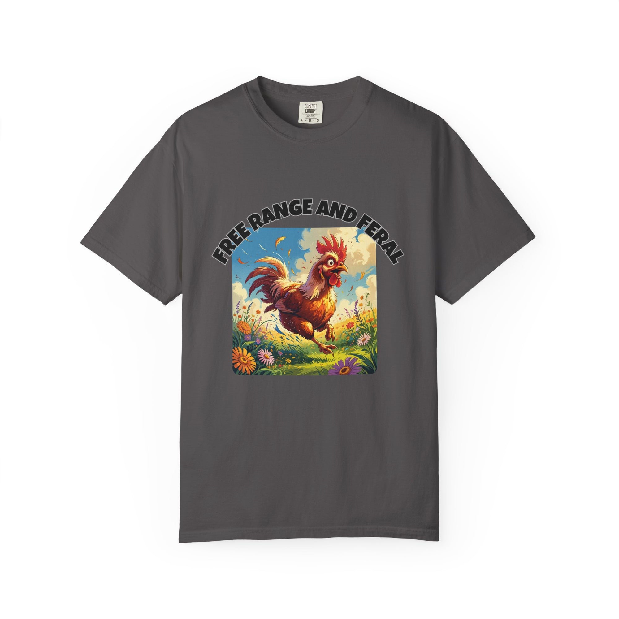 Free Range and Ferel Funny Rooster T-Shirt, Farm Life Tee, Animal Lover Gift, Casual Wear, Free Range and Feral Apparel