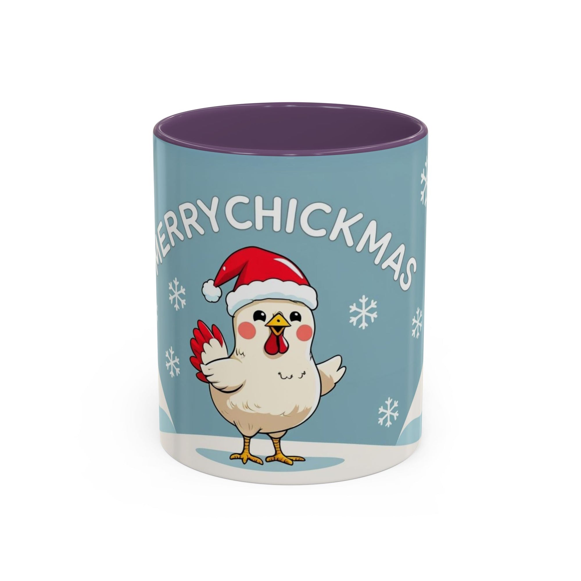 Merry Chickmas Christmas Chicken Accent Coffee Mug - Cute Holiday Gift, Festive Drinkware, Winter Celebration, Merry Chickmas, Funny Holiday Gift for Chicken Moms