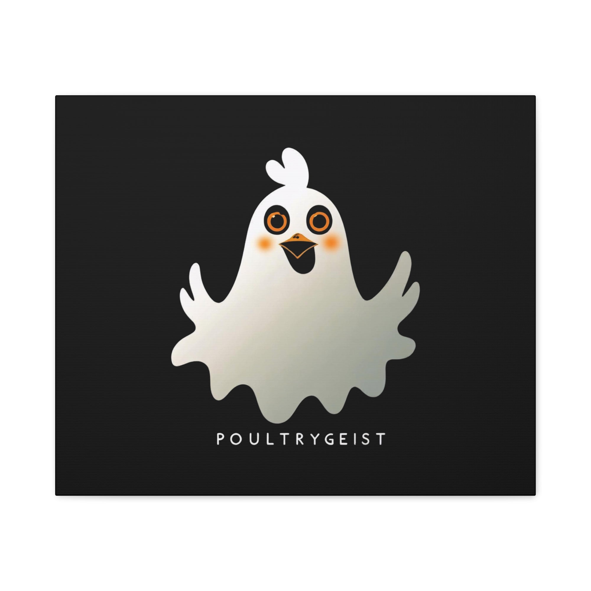 Poultrygeist Chicken Halloween Wall Art – Funny Farmhouse Spooky Decor – Gift for Chicken Lovers Whimsical Canvas Wall Art, Poultrygeist Decor, Cute Ghost Art, Halloween Home Decor, Fun Wall Hanging