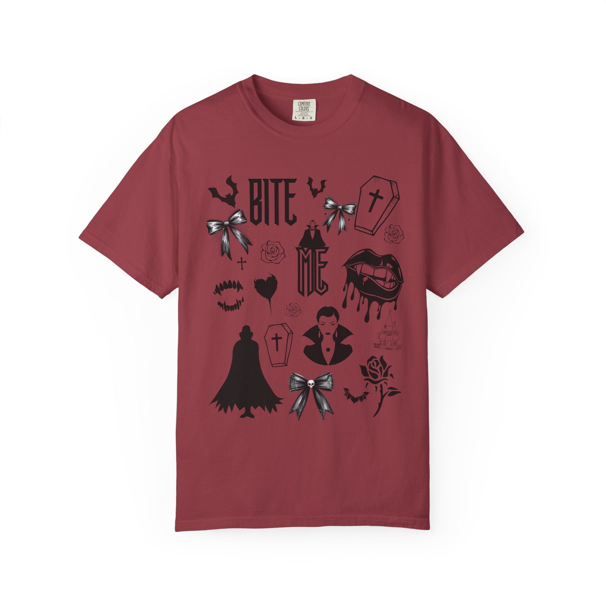 Sink your teeth into spooky season with this bold Bite Me vampire-inspired graphic tee! 🧛‍♂️🦇