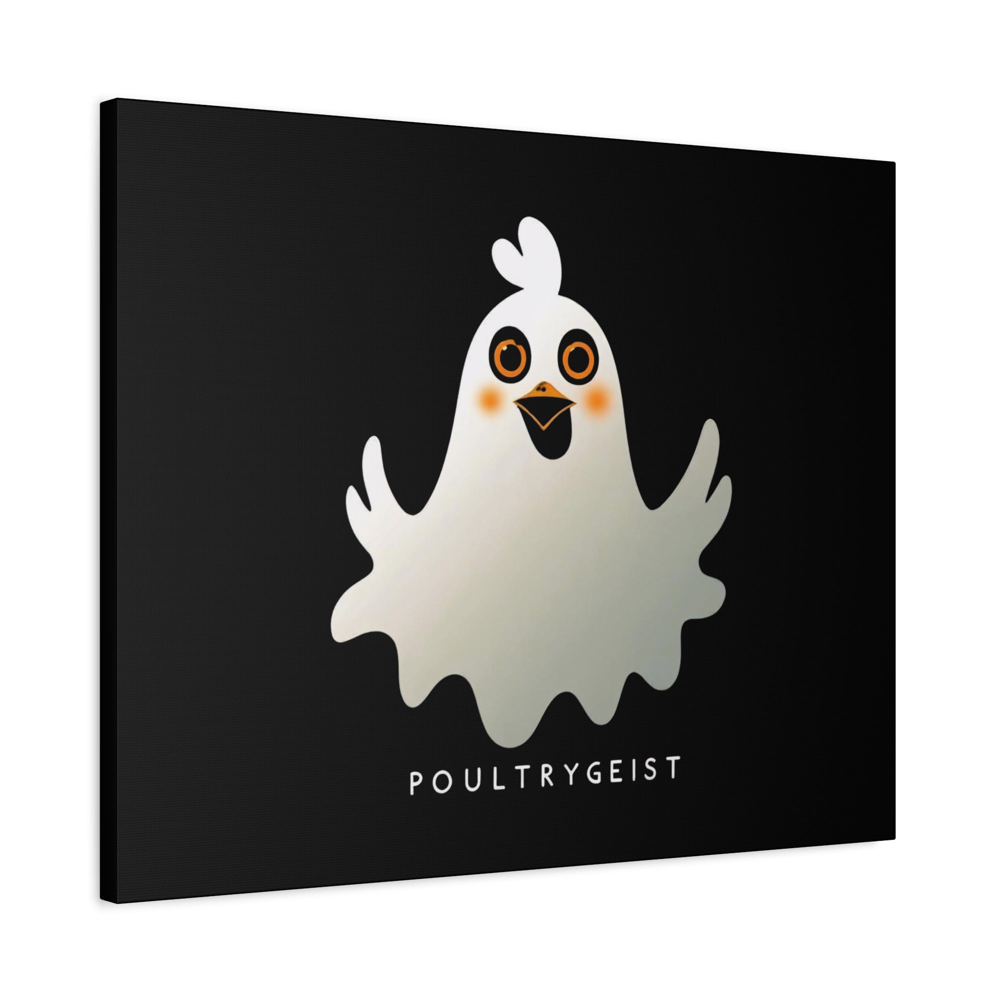 Poultrygeist Chicken Halloween Wall Art – Funny Farmhouse Spooky Decor – Gift for Chicken Lovers Whimsical Canvas Wall Art, Poultrygeist Decor, Cute Ghost Art, Halloween Home Decor, Fun Wall Hanging
