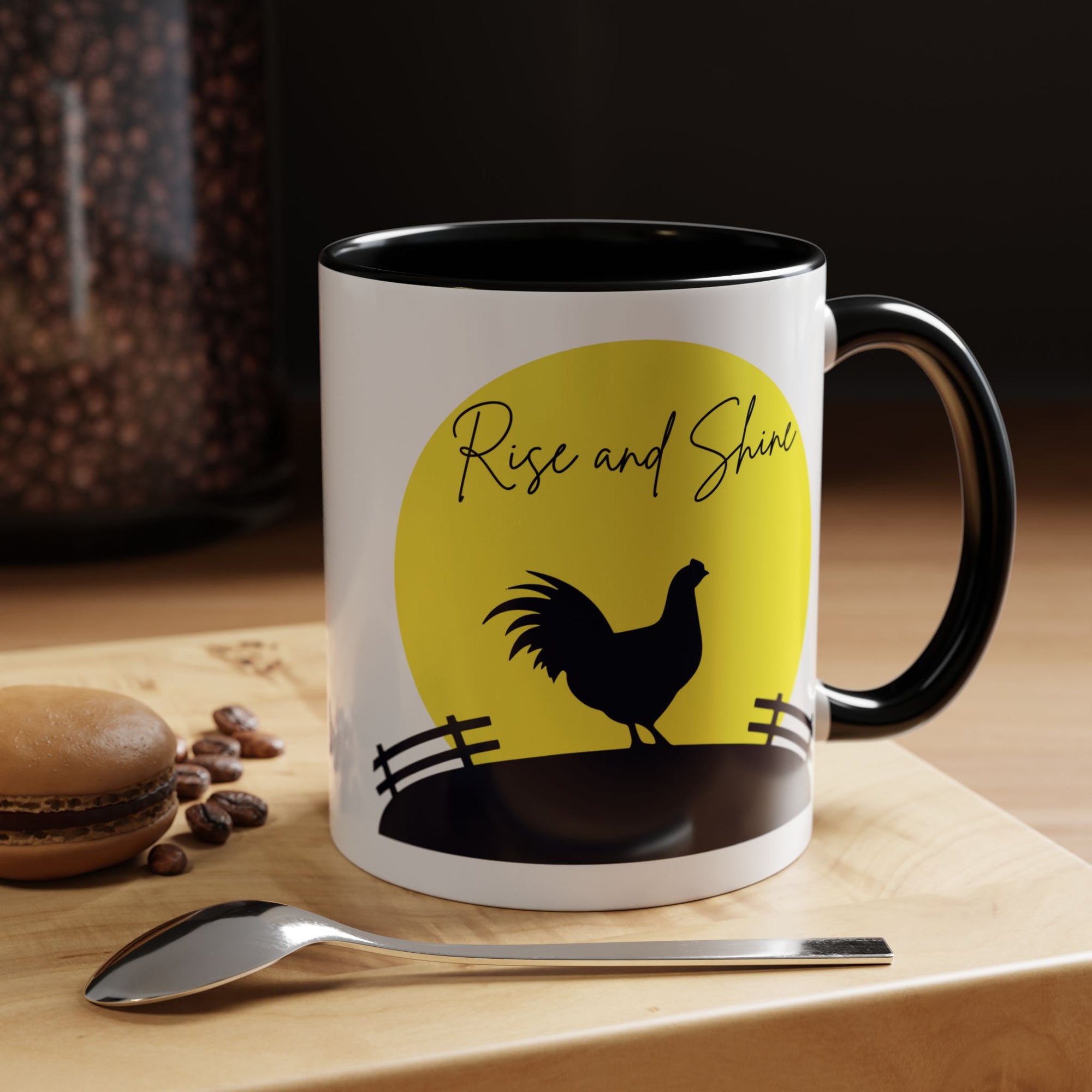 Rise and Shine Rooster Mug – Farmhouse Coffee Cup – Chicken Lover Gift – Country Kitchen Decor – Morning Coffee Tea Mug
