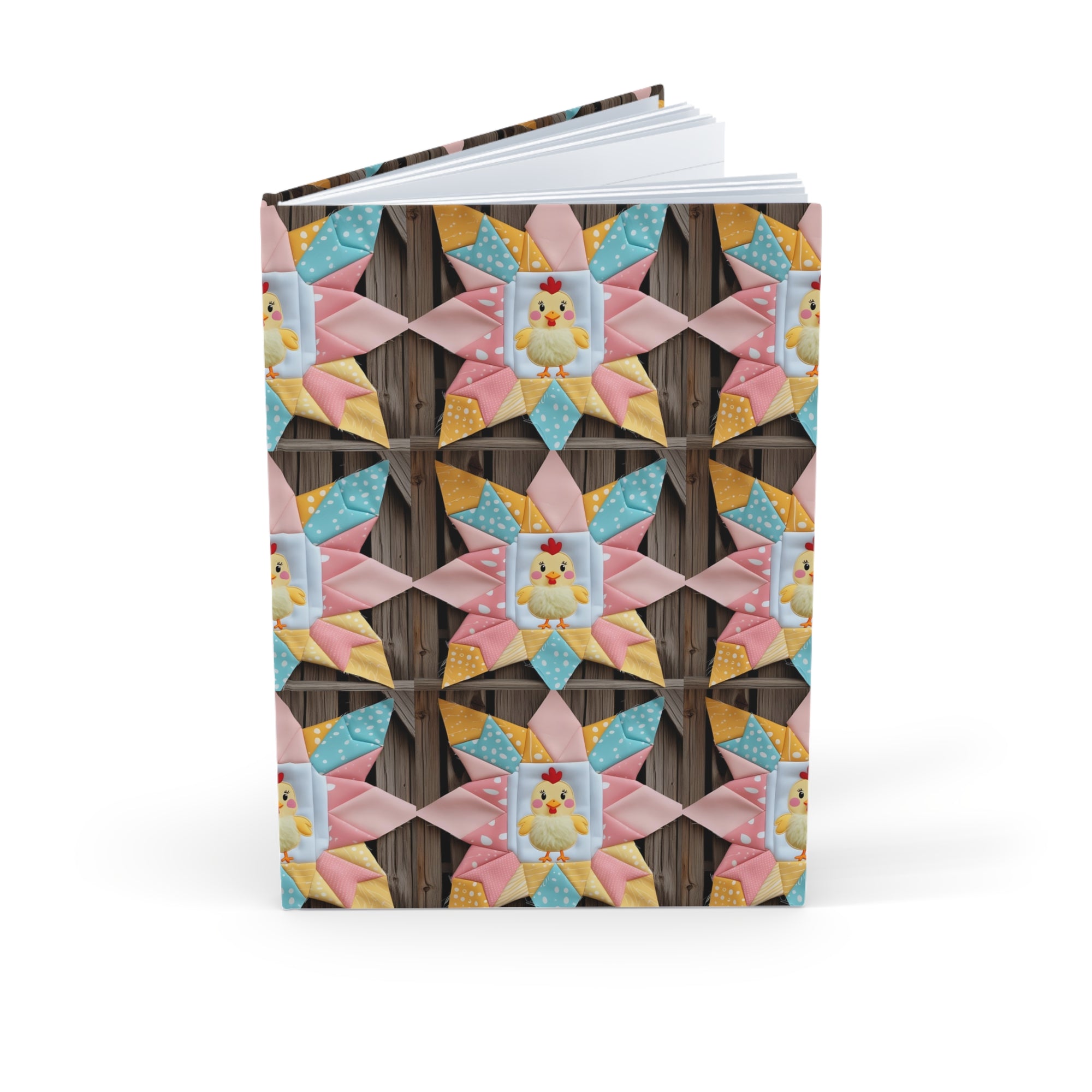 Charming Floral Egg Basket Quilt Block Hardcover Journal | Cute Notebook for Writing, Gifts for Kids, Journaling, Scrapbooking, Art Projects