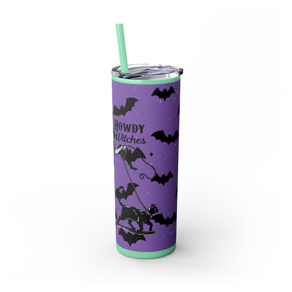 Halloween-Themed Skinny Tumbler with Straw, 20oz | Perfect for Spooky Parties, Trick or Treating, Gifting, or Everyday Use
