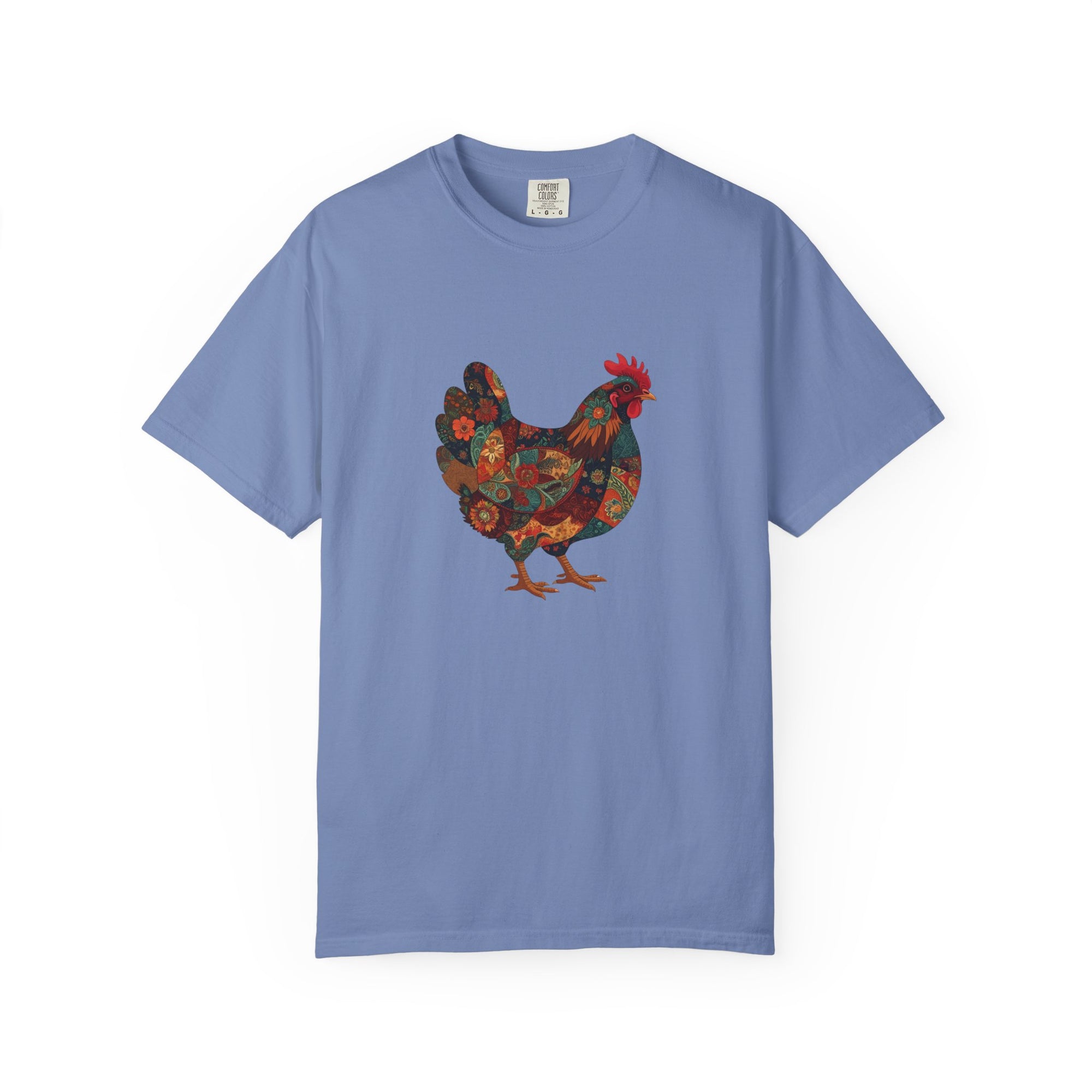 Boho Floral Chicken Unisex T-Shirt | Farmhouse Style | Gift for Animal Lovers, Casual Wear, Eco-Friendly Fashion