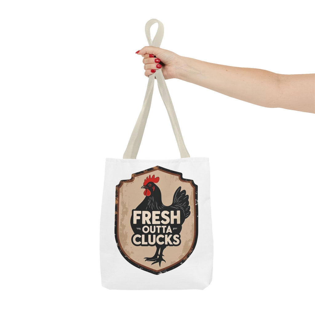 Fresh Outta Clucks Chicken Tote Bag – Funny Farmhouse Market Bag – Gift for Chicken Moms