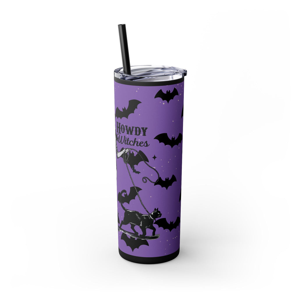 Halloween-Themed Skinny Tumbler with Straw, 20oz | Perfect for Spooky Parties, Trick or Treating, Gifting, or Everyday Use