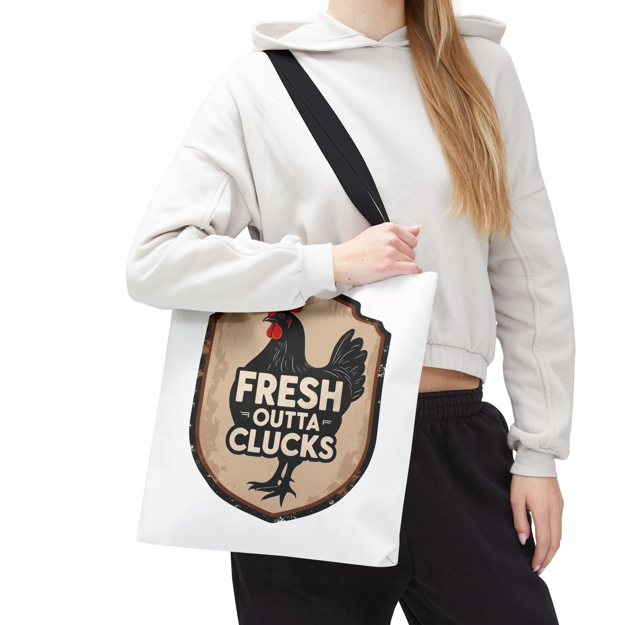 Fresh Outta Clucks Chicken Tote Bag – Funny Farmhouse Market Bag – Gift for Chicken Moms
