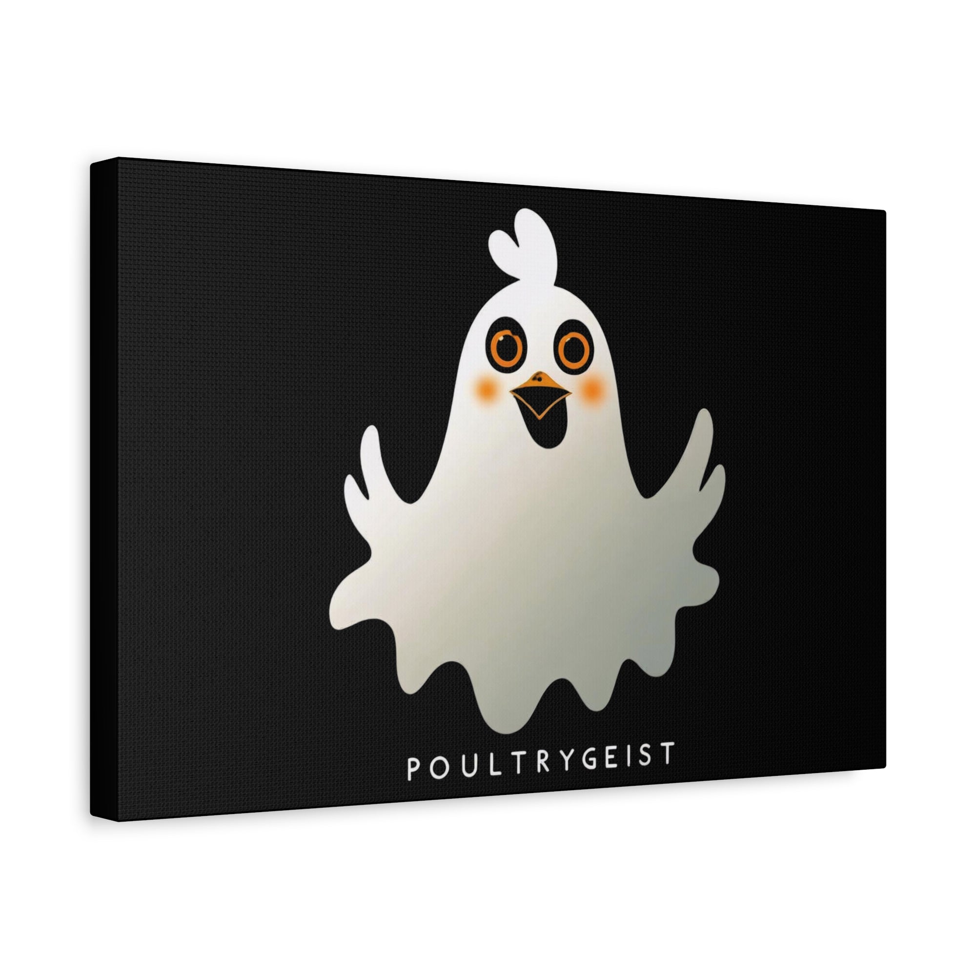 Poultrygeist Chicken Halloween Wall Art – Funny Farmhouse Spooky Decor – Gift for Chicken Lovers Whimsical Canvas Wall Art, Poultrygeist Decor, Cute Ghost Art, Halloween Home Decor, Fun Wall Hanging