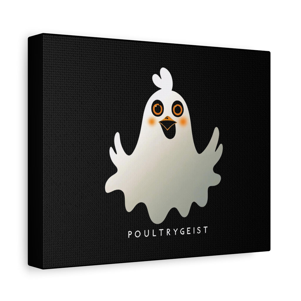 Poultrygeist Chicken Halloween Wall Art – Funny Farmhouse Spooky Decor – Gift for Chicken Lovers Whimsical Canvas Wall Art, Poultrygeist Decor, Cute Ghost Art, Halloween Home Decor, Fun Wall Hanging