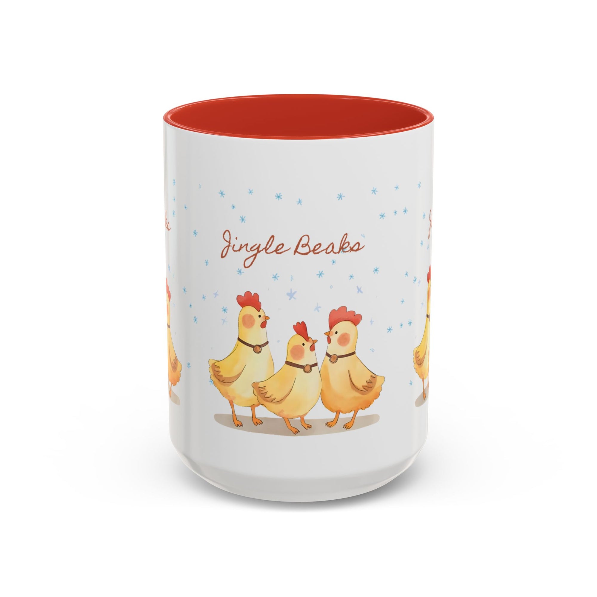 Jingle Beaks Chicken Mug – Funny Holiday Coffee Cup – Farmhouse Christmas Gift for Chicken Lovers  Accent Coffee Mug, Cute Chickens Coffee Cup, Holiday Gift, Fun Kitchen Decor, Farmhouse Style Mug, Unique Present