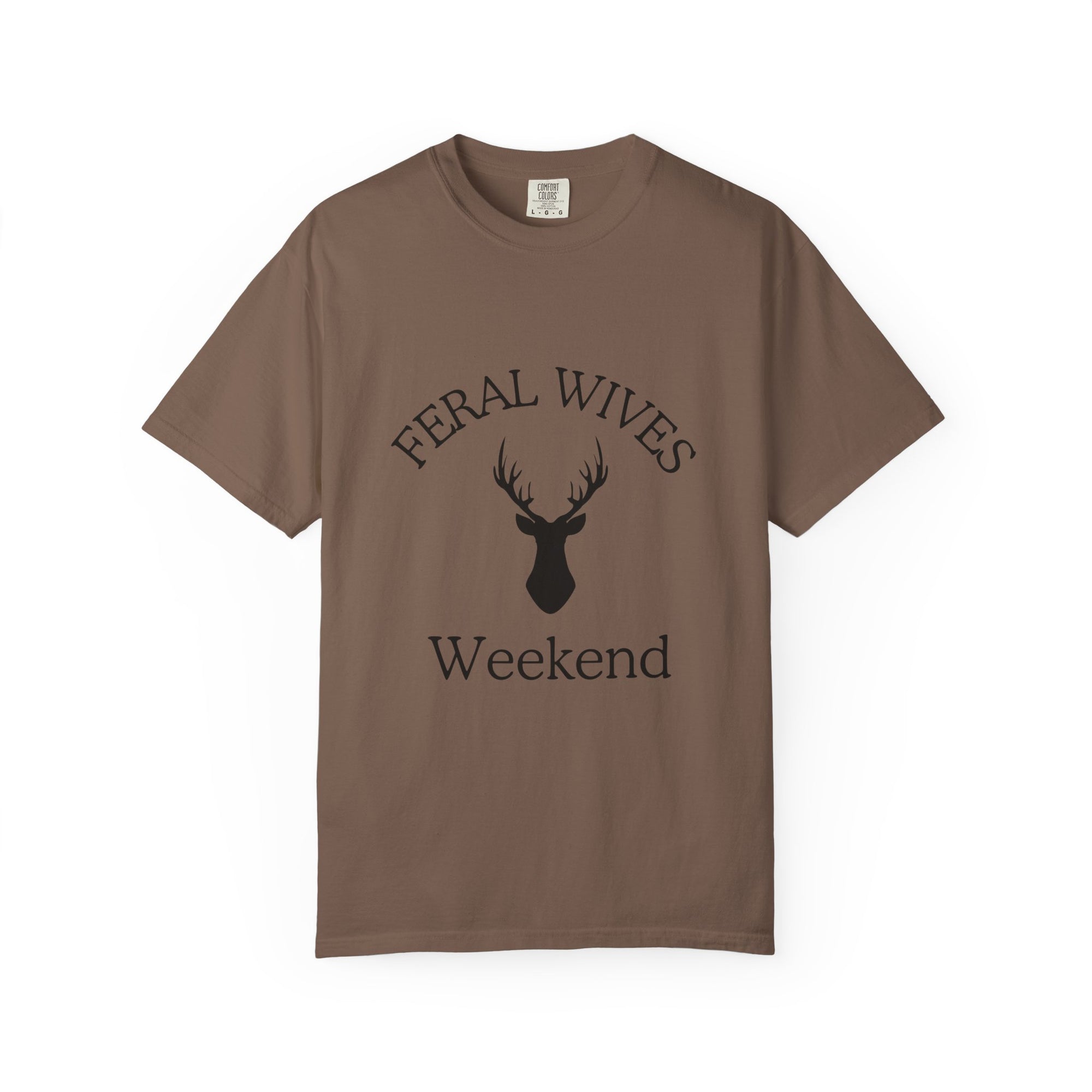 Deer Head Feral Wives Weekend T-Shirt, Unisex Garment-Dyed Tee, Perfect for Bachelorette Parties, Gifts for Her, Casual Wear, Nature Lovers