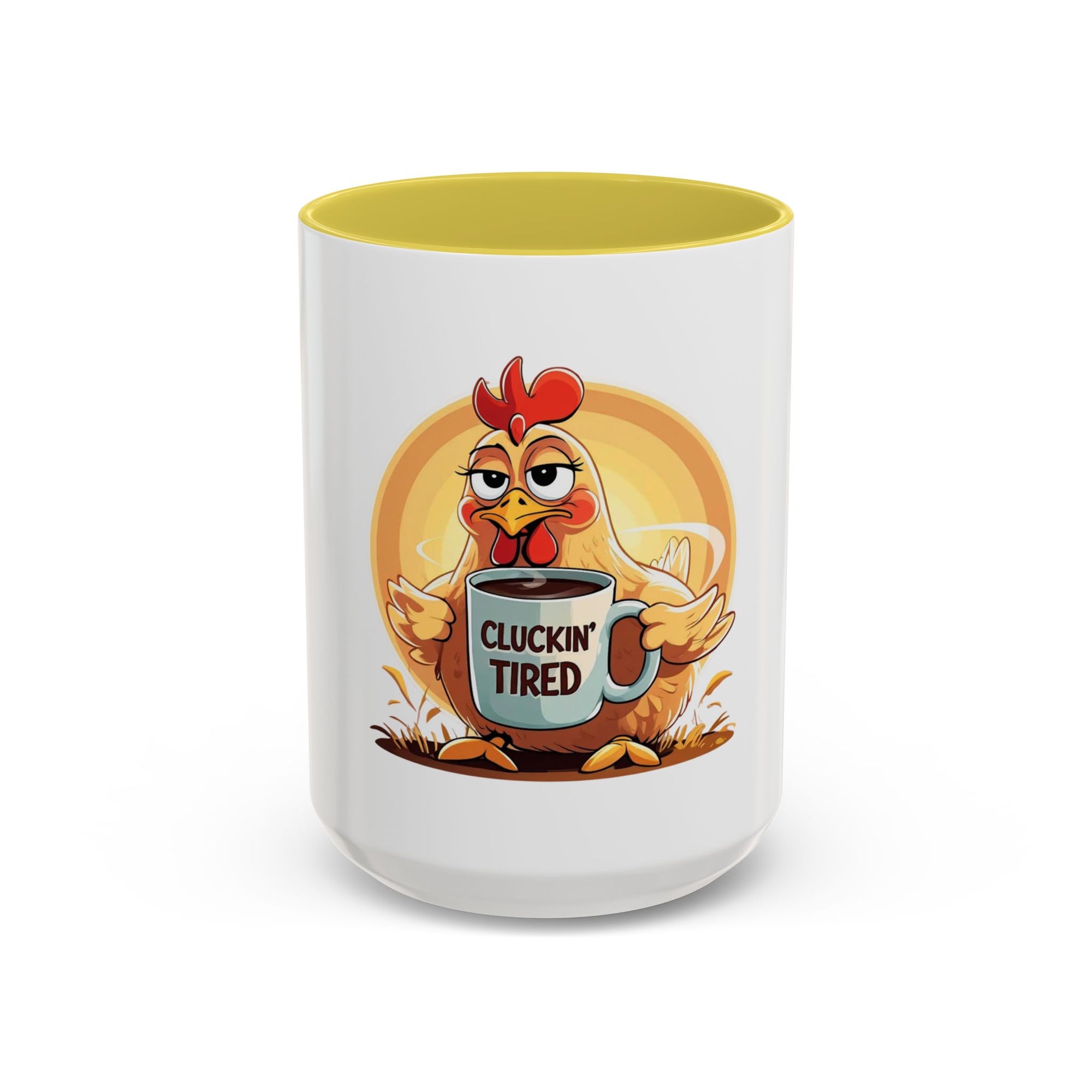 Cluckin’ Tired – 20oz Stainless Steel Tumbler Funny Chicken Mug, Clucking Tired Coffee Cup, Gift for Chicken Lovers, Colorful Ceramic Mug, Morning Coffee Cup