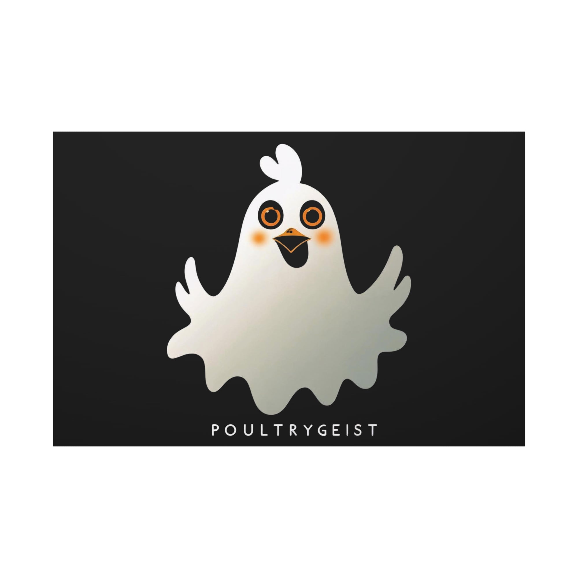 Poultrygeist Chicken Halloween Wall Art – Funny Farmhouse Spooky Decor – Gift for Chicken Lovers Whimsical Canvas Wall Art, Poultrygeist Decor, Cute Ghost Art, Halloween Home Decor, Fun Wall Hanging