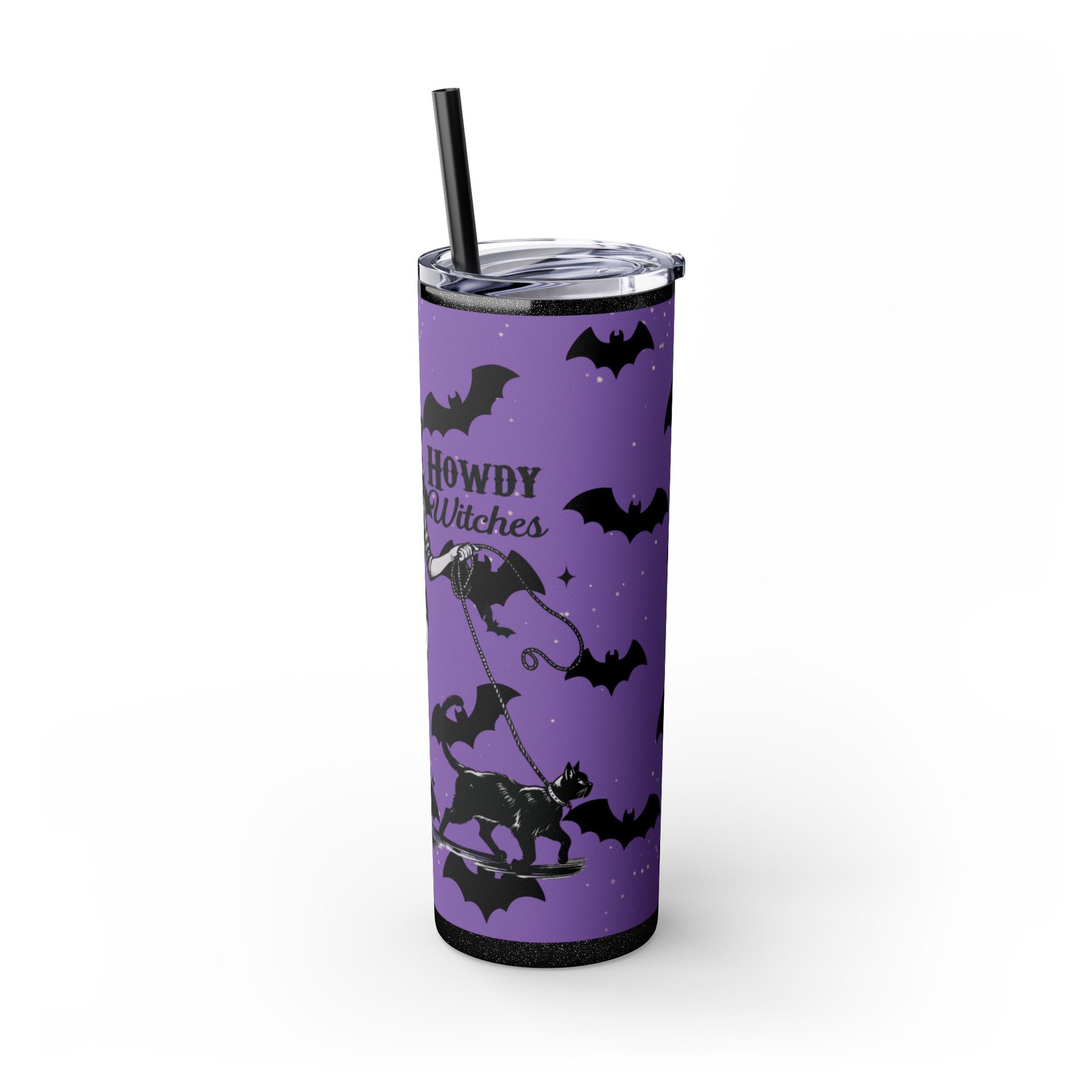 Halloween-Themed Skinny Tumbler with Straw, 20oz | Perfect for Spooky Parties, Trick or Treating, Gifting, or Everyday Use