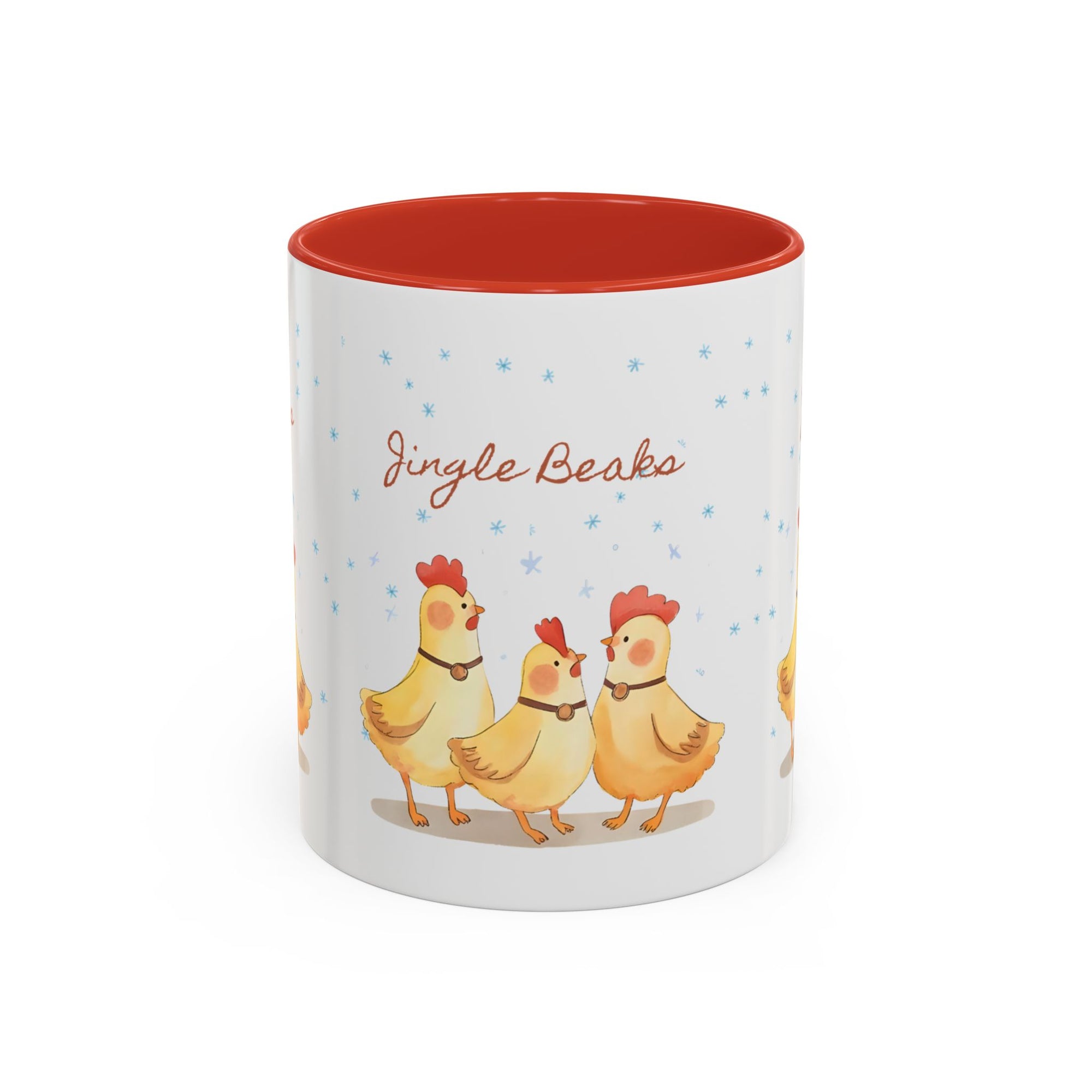 Jingle Beaks Chicken Mug – Funny Holiday Coffee Cup – Farmhouse Christmas Gift for Chicken Lovers  Accent Coffee Mug, Cute Chickens Coffee Cup, Holiday Gift, Fun Kitchen Decor, Farmhouse Style Mug, Unique Present