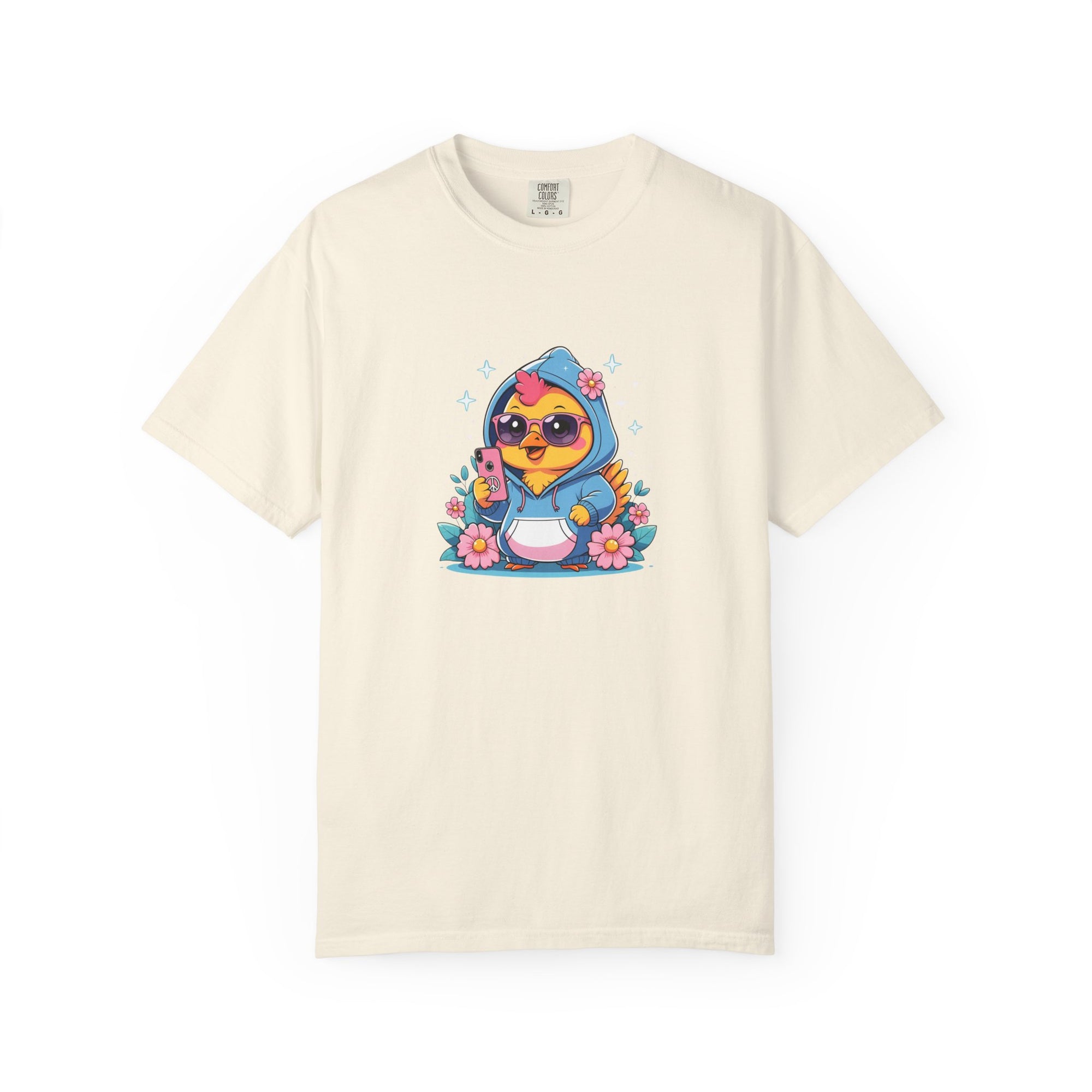 Cute Teen Chick Graphic Tee, Unisex Shirt, Fun T-Shirt, Gift for Animal Lovers, Floral Design Top