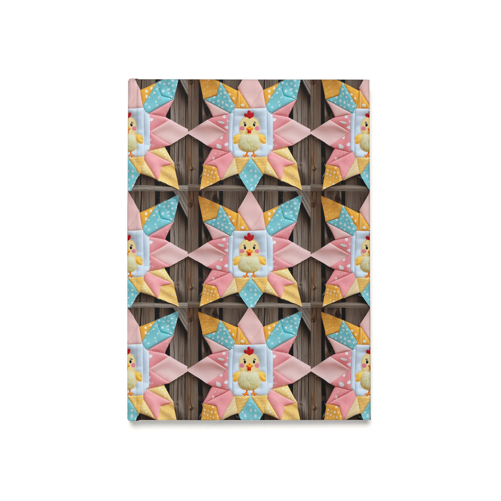Charming Floral Egg Basket Quilt Block Hardcover Journal | Cute Notebook for Writing, Gifts for Kids, Journaling, Scrapbooking, Art Projects