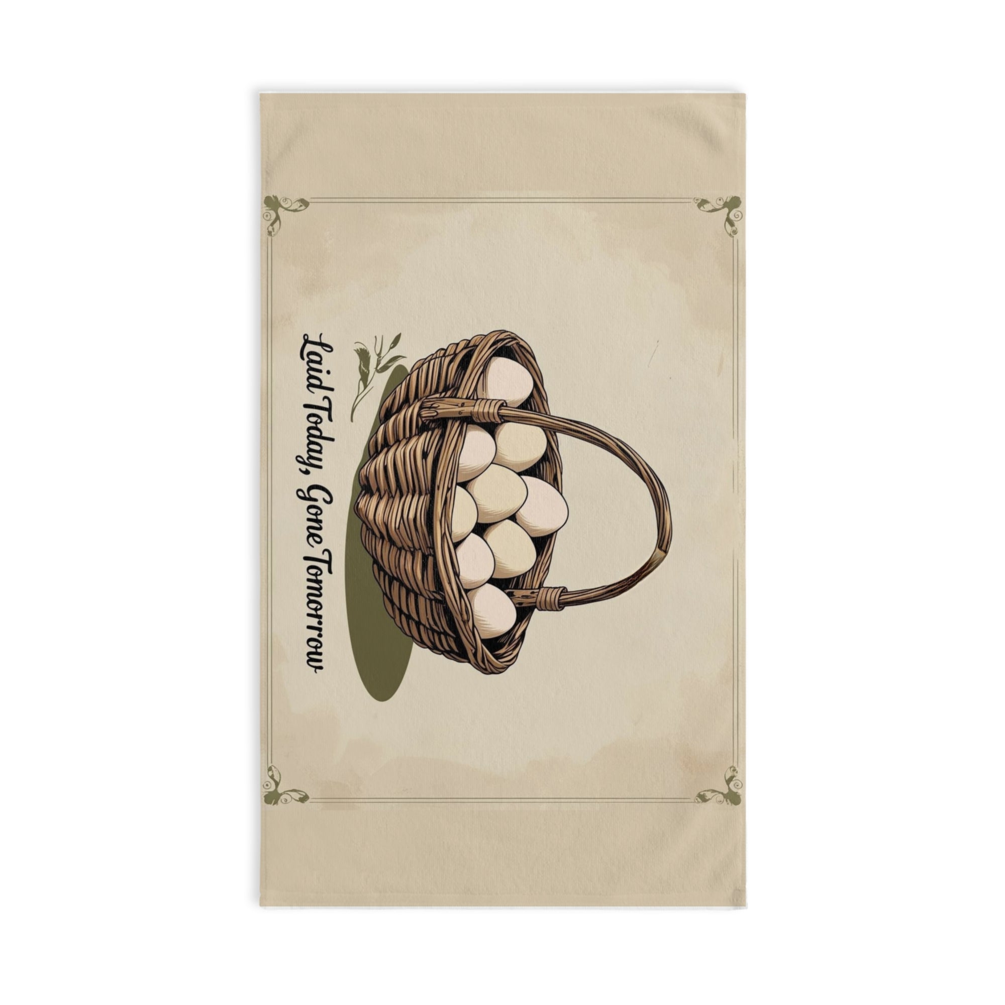 Laid Today Gone Tomorrow Egg Basket Liner Cloth Charming Farmhouse Hand Towel | Laid Today, Gone Tomorrow | Rustic Kitchen Decor, Country Living Gift, Easter Decor, Farmhouse Style