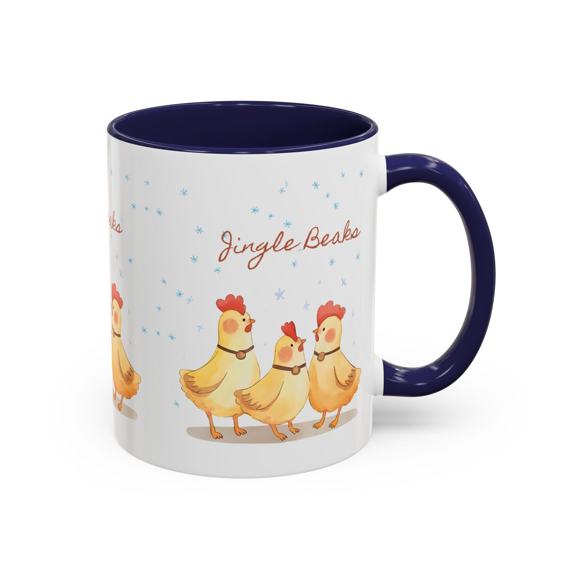 Jingle Beaks Chicken Mug – Funny Holiday Coffee Cup – Farmhouse Christmas Gift for Chicken Lovers  Accent Coffee Mug, Cute Chickens Coffee Cup, Holiday Gift, Fun Kitchen Decor, Farmhouse Style Mug, Unique Present