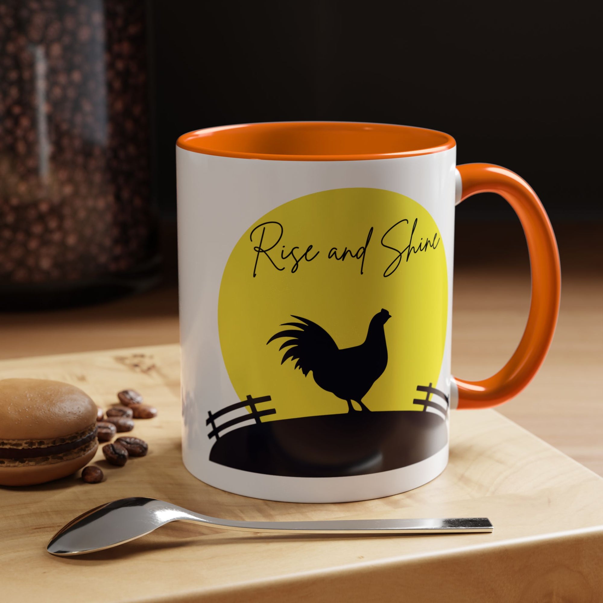 Rise and Shine Rooster Mug – Farmhouse Coffee Cup – Chicken Lover Gift – Country Kitchen Decor – Morning Coffee Tea Mug