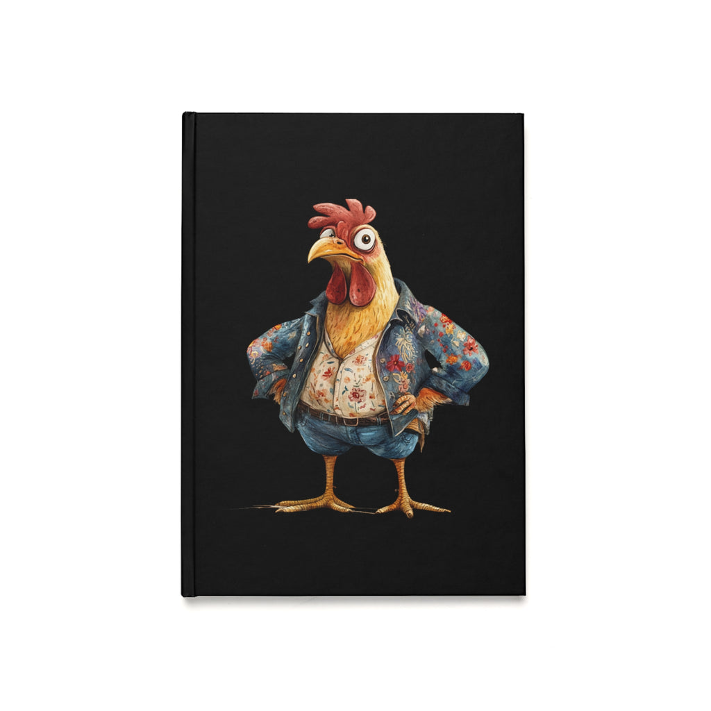 Funny Chicken Hardcover Journal, Quirky Notebook for Writers, Gift for Farmers, Daily Planner, Creative Sketchbook