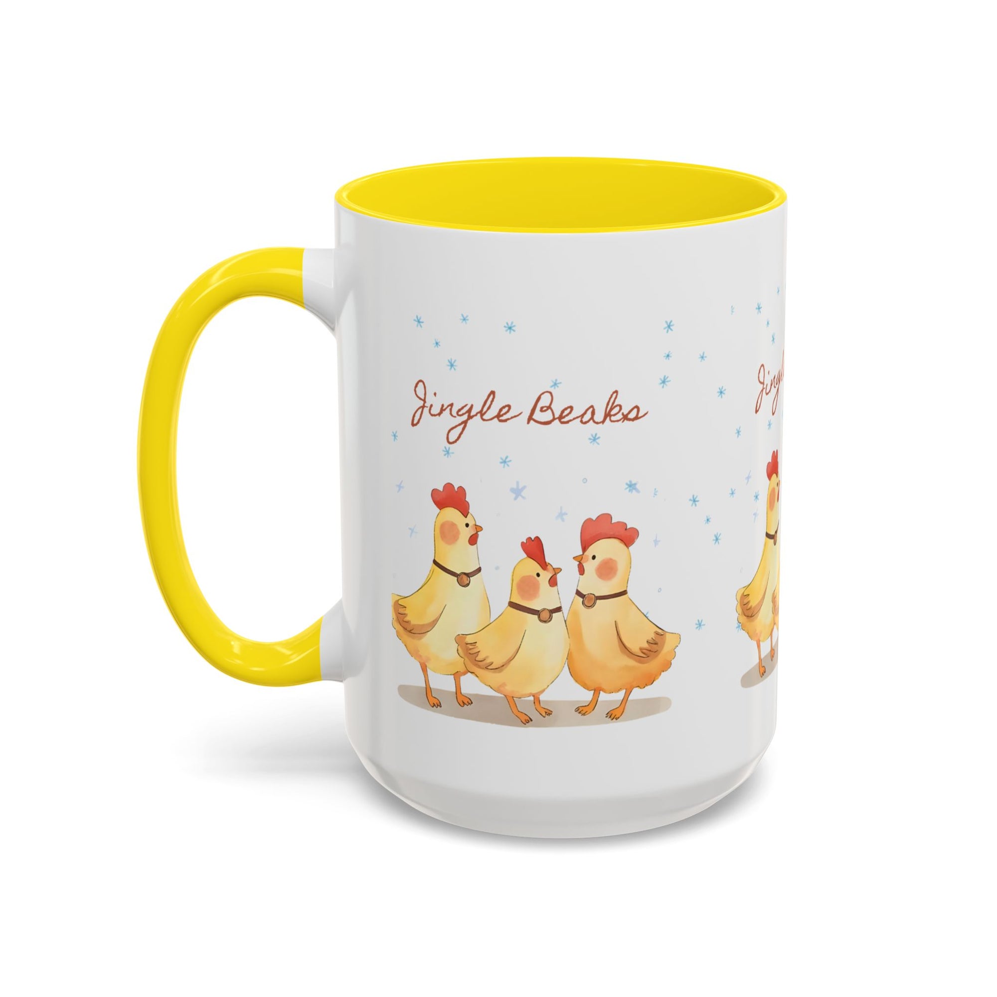 Jingle Beaks Chicken Mug – Funny Holiday Coffee Cup – Farmhouse Christmas Gift for Chicken Lovers  Accent Coffee Mug, Cute Chickens Coffee Cup, Holiday Gift, Fun Kitchen Decor, Farmhouse Style Mug, Unique Present