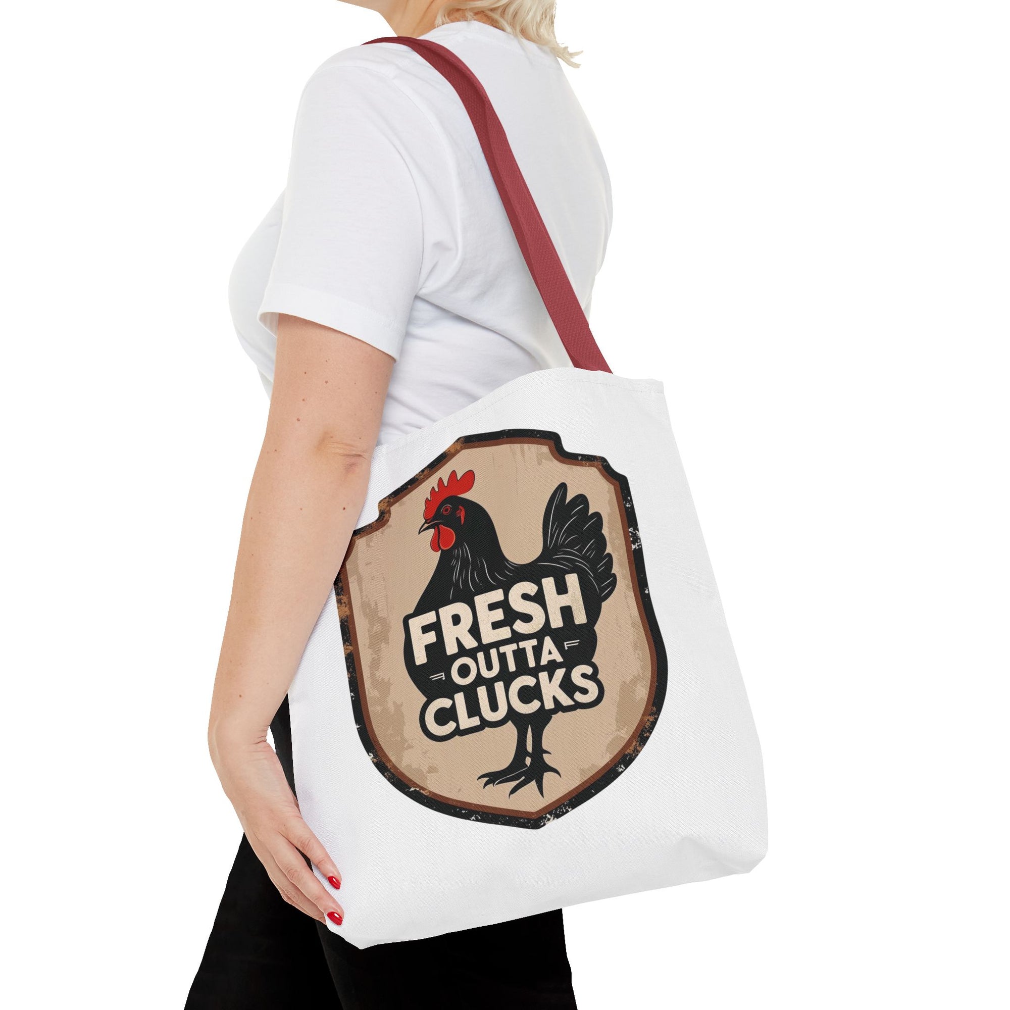 Fresh Outta Clucks Chicken Tote Bag – Funny Farmhouse Market Bag – Gift for Chicken Moms