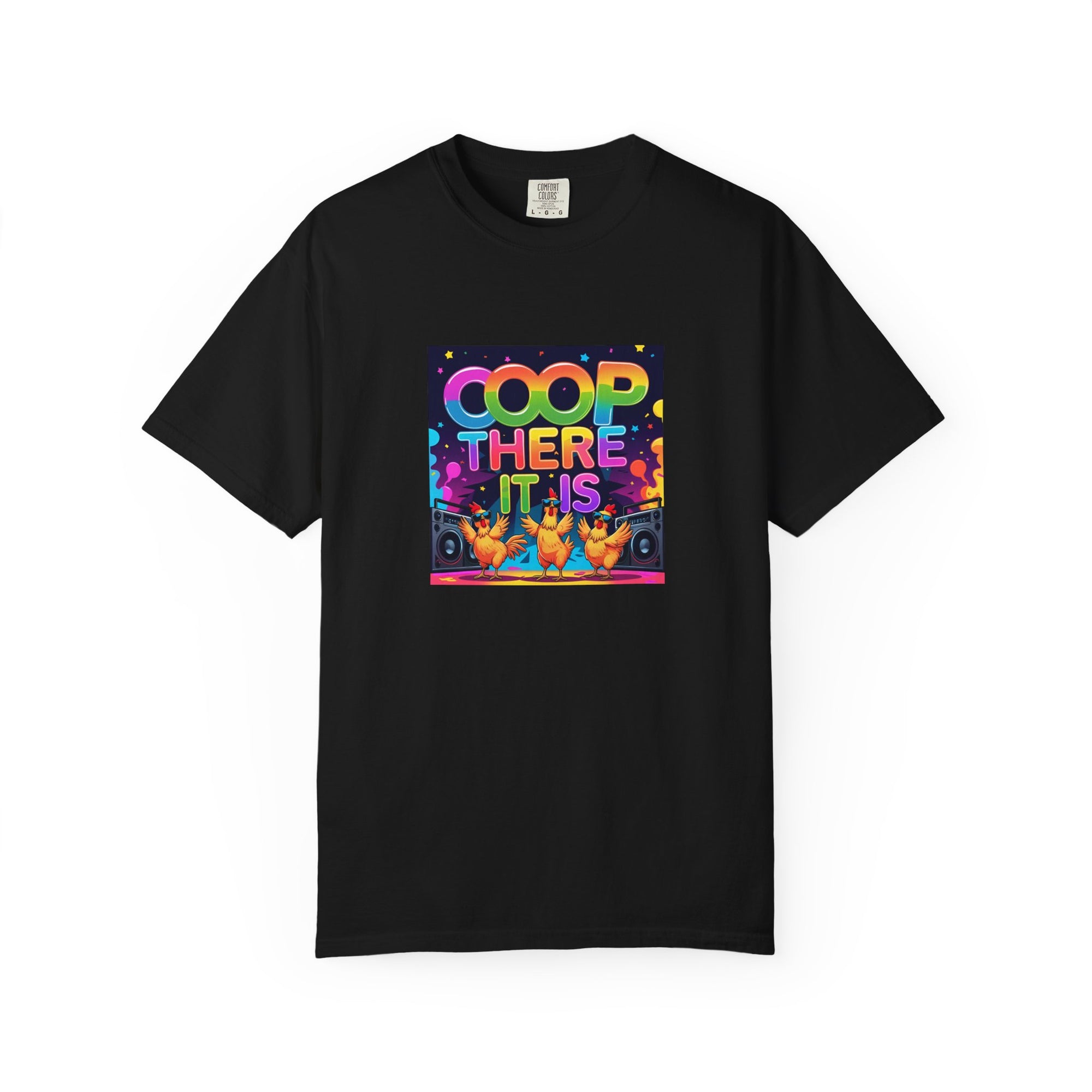 Coop There It Is 90's vibe Chicken Party Vibrant Unisex T-Shirt - Fun Graphic Tee for Parties, Festivals, Gifts, Summer Events, Casual Wear