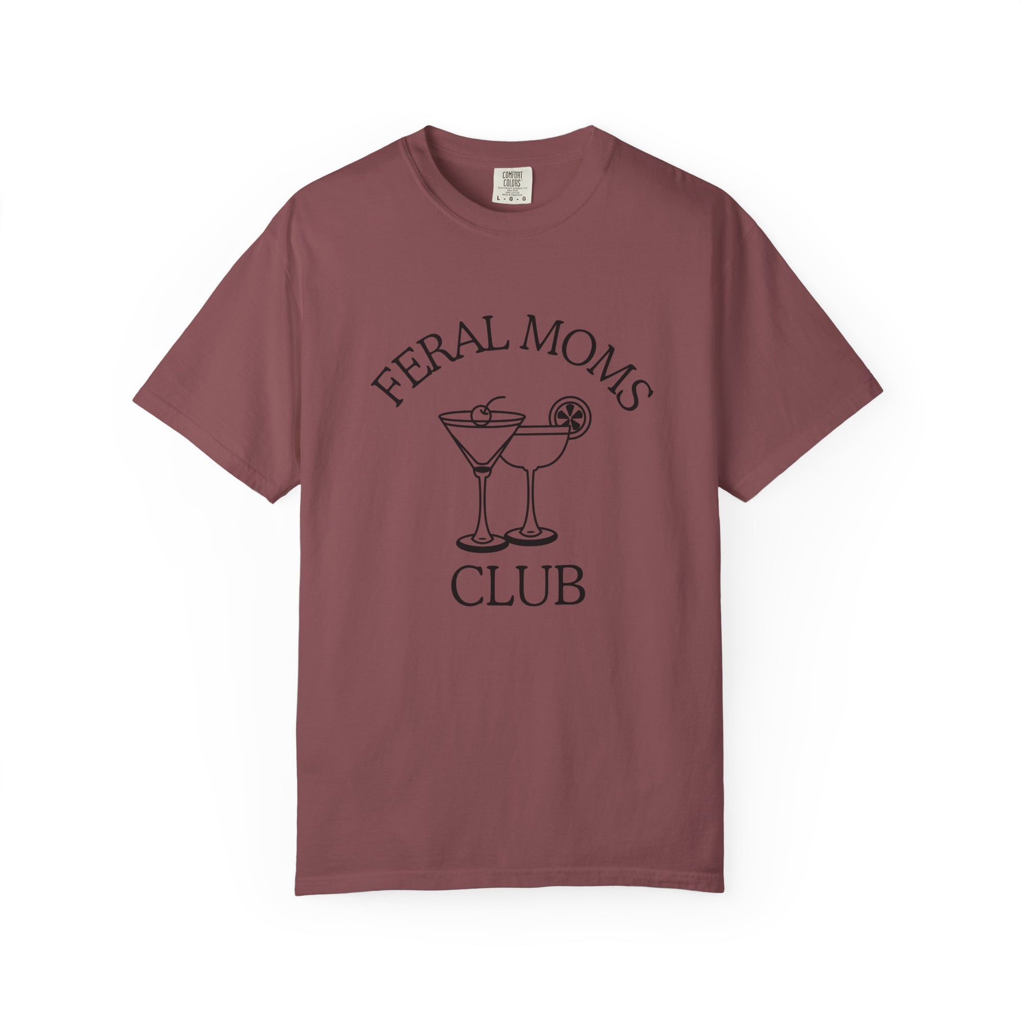 Cocktails Feral Moms Club T-shirt, Relaxed Fit, Gift for Moms, Funny Tees, Mother's Day, Women's Casual Wear