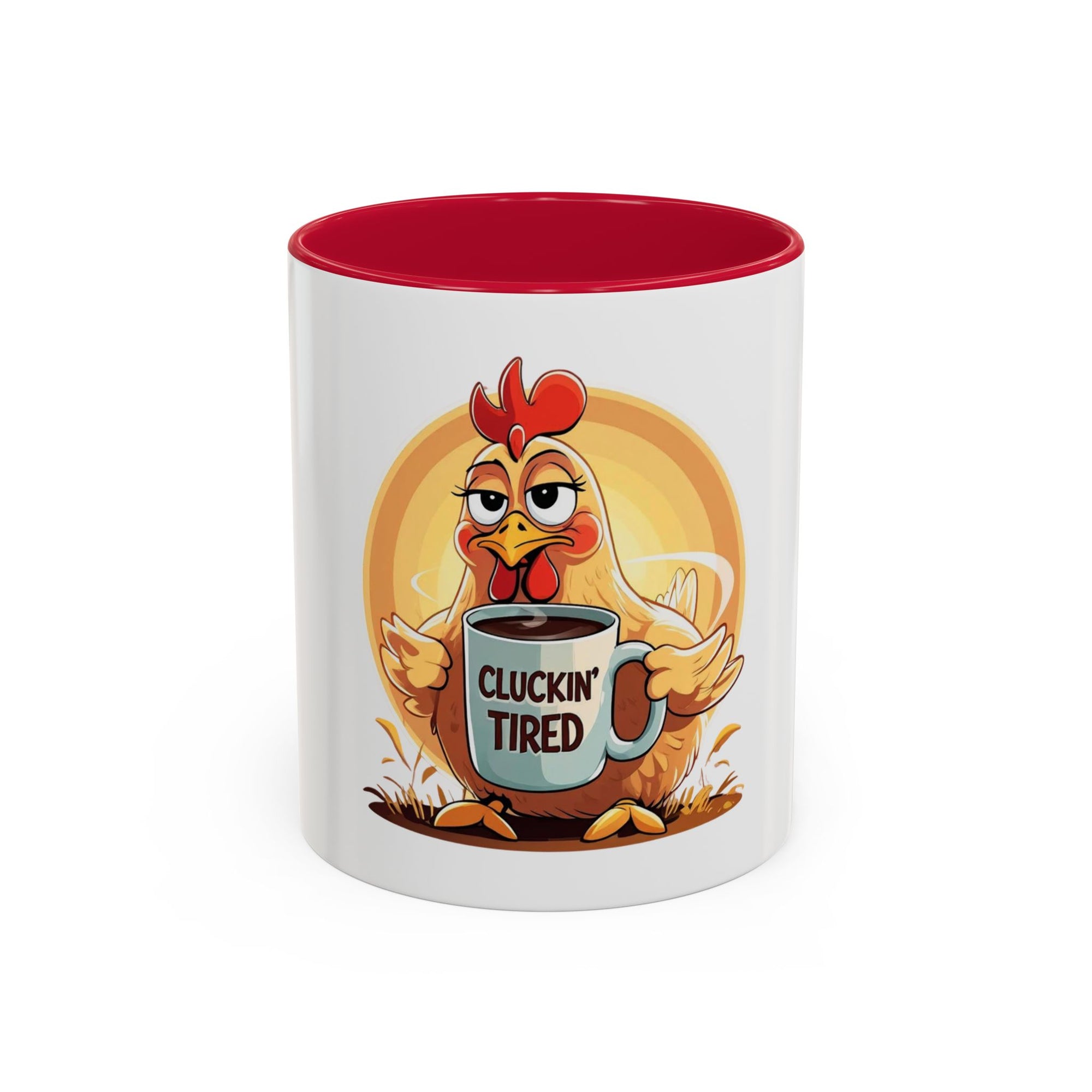Cluckin’ Tired – 20oz Stainless Steel Tumbler Funny Chicken Mug, Clucking Tired Coffee Cup, Gift for Chicken Lovers, Colorful Ceramic Mug, Morning Coffee Cup