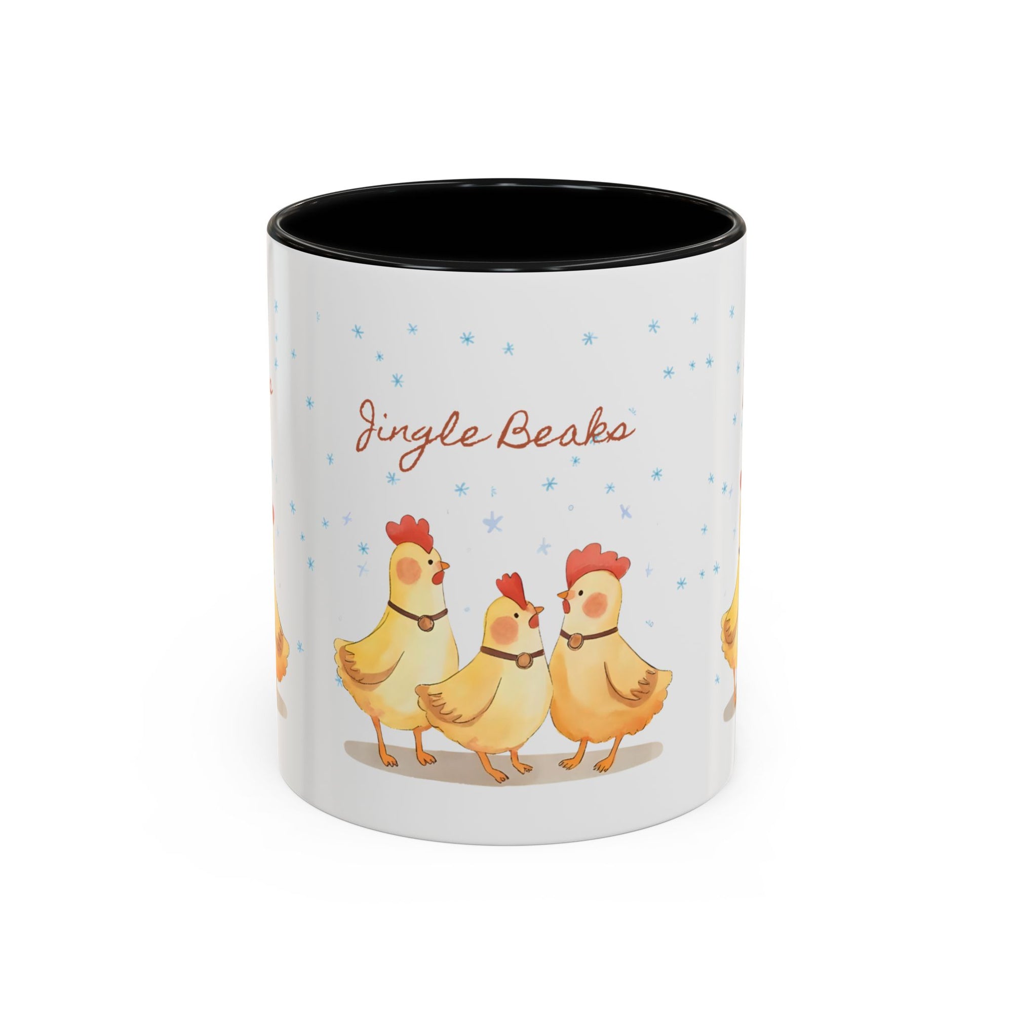 Jingle Beaks Chicken Mug – Funny Holiday Coffee Cup – Farmhouse Christmas Gift for Chicken Lovers  Accent Coffee Mug, Cute Chickens Coffee Cup, Holiday Gift, Fun Kitchen Decor, Farmhouse Style Mug, Unique Present