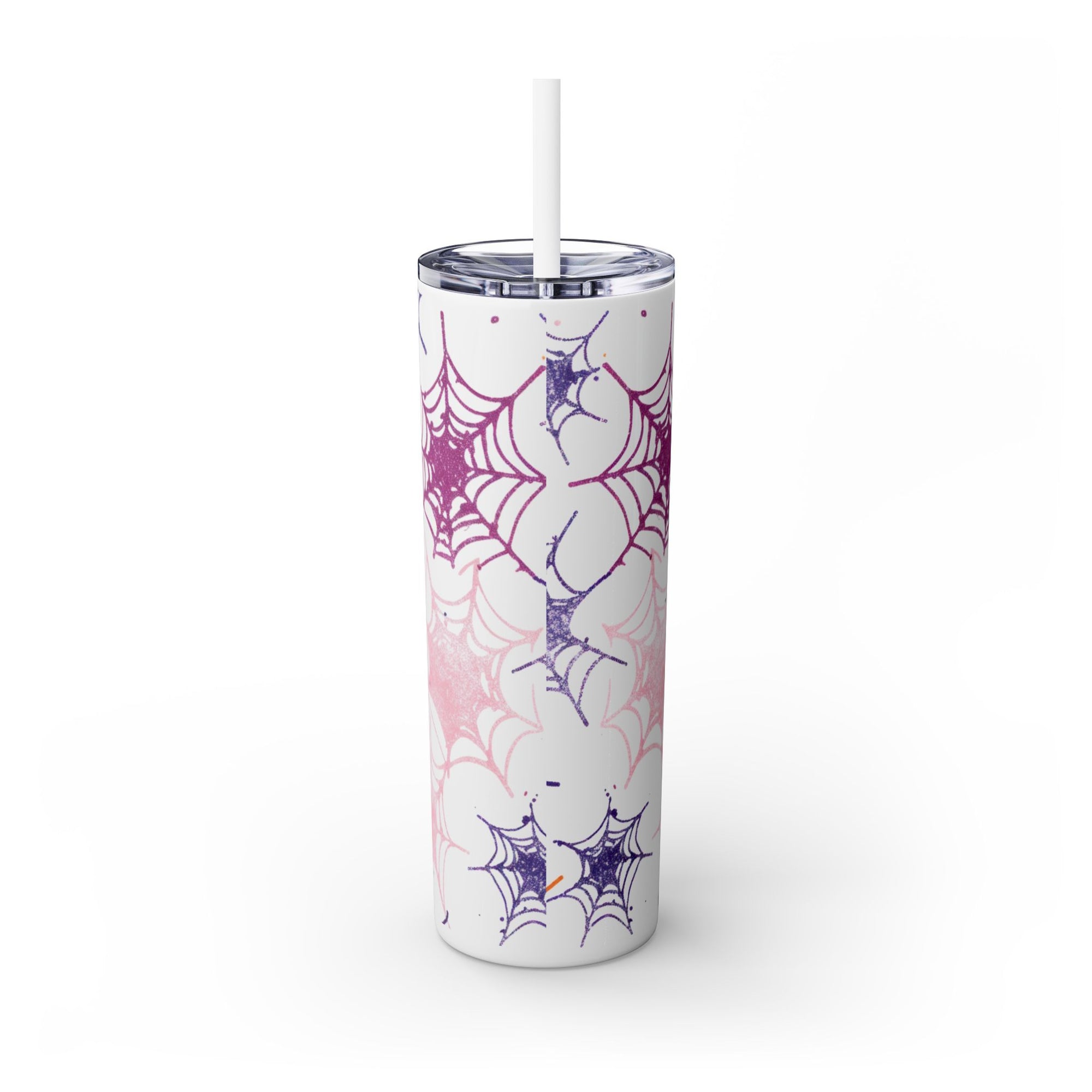 Halloween-Themed Skinny Tumbler, 20oz, I'm Here for the Booze, Travel Mug, Spider Web Design, Party Accessory, Fun Gift Idea